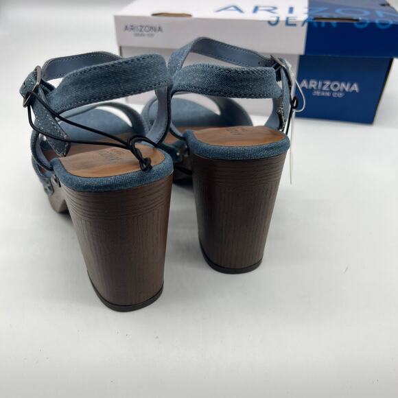 Arizona Jean Co Womens Heather Heeled Sandals Blue Denim Size 7.5M - Picture 8 of 16